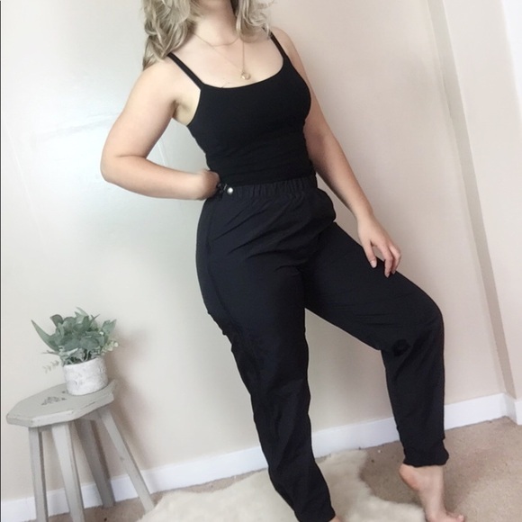 [L.L. Bean] Black High Waist Windbreaker Trackpant Joggers - Picture 1 of 9